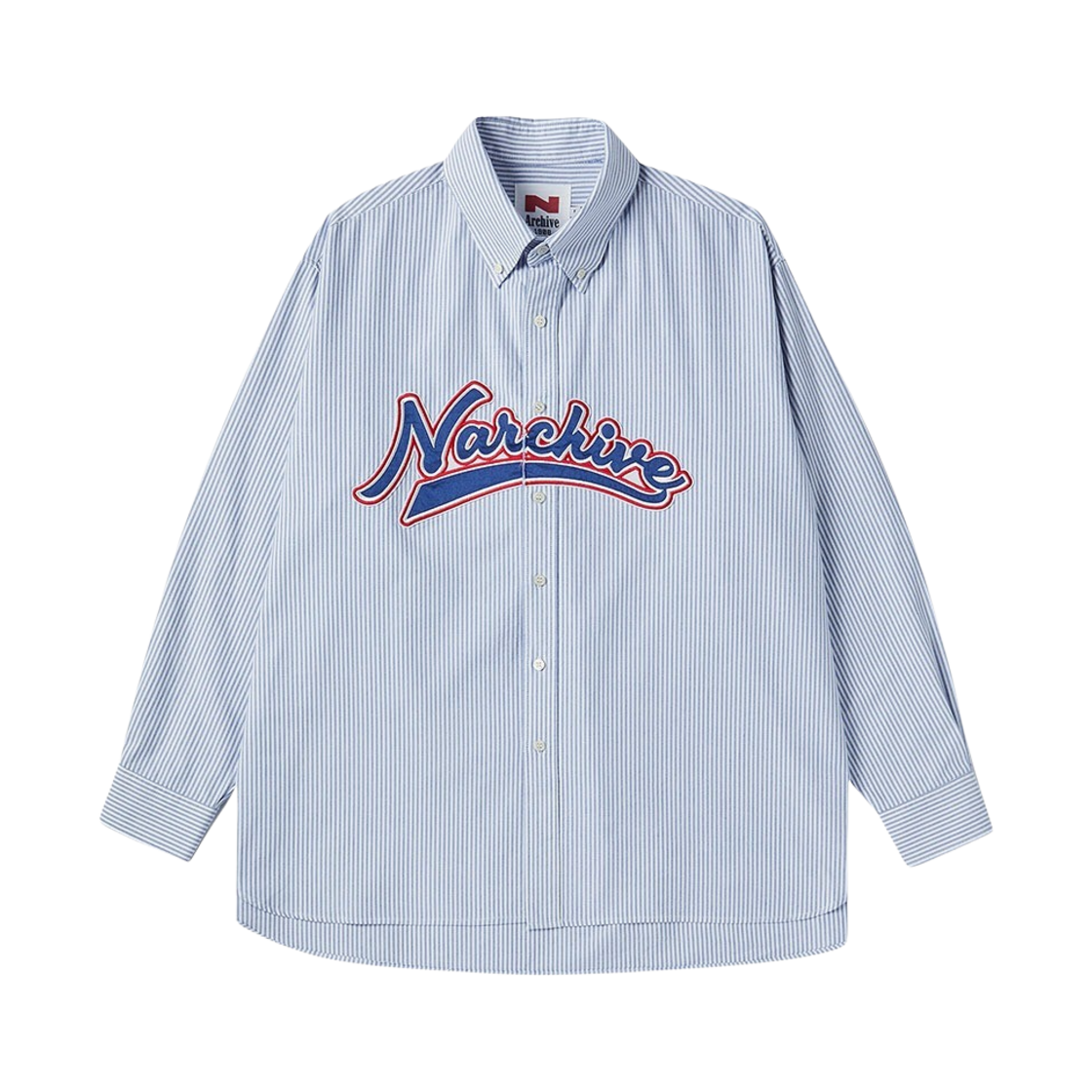 엔 아카이브 아카이브 스포츠 로고 옥스포드 셔츠 스카이 블루