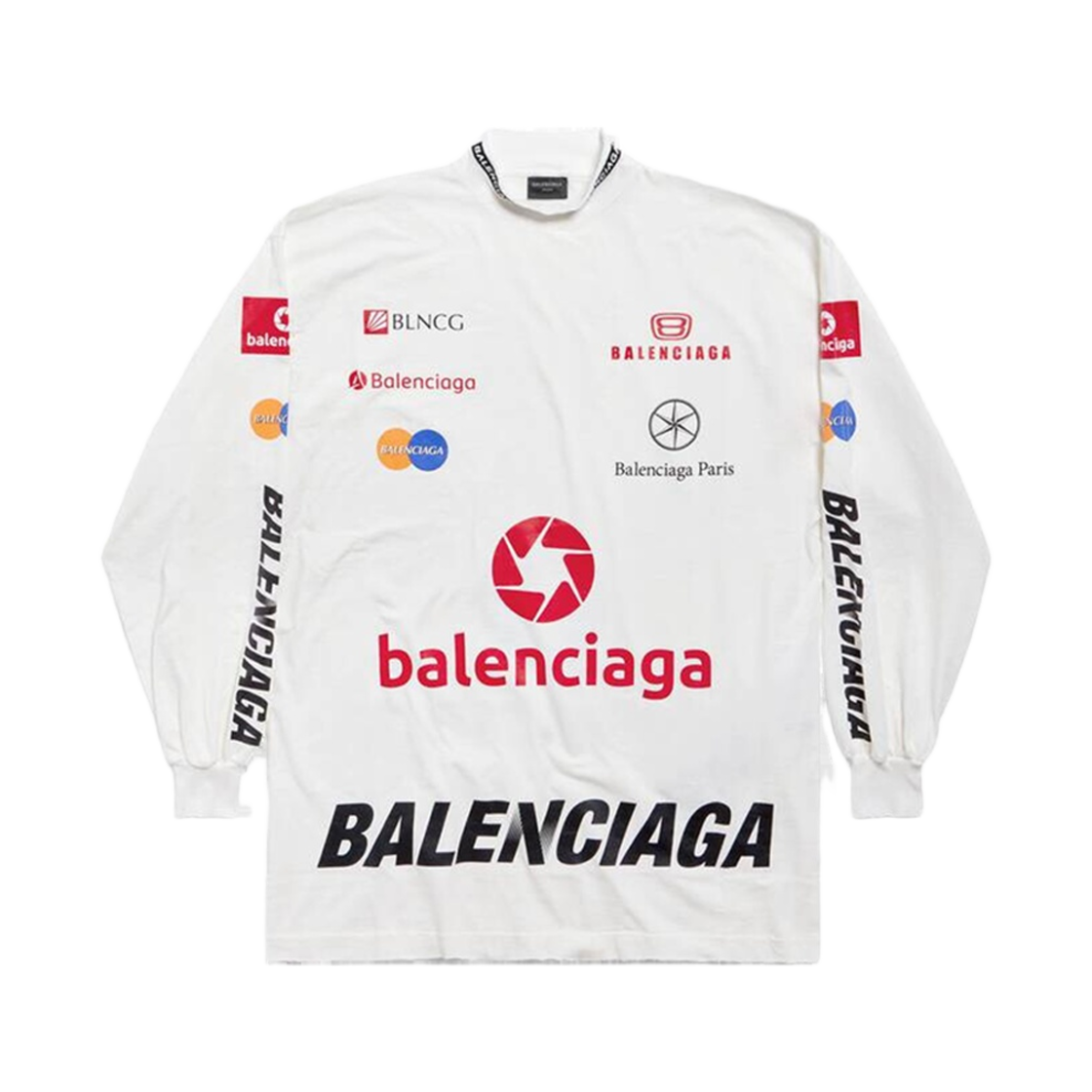 발렌시아가 탑 리그 롱슬리브 티셔츠 오버사이즈 화이트(Balenciaga Top League Long Sleeve T-Shirt Oversized White) - 1