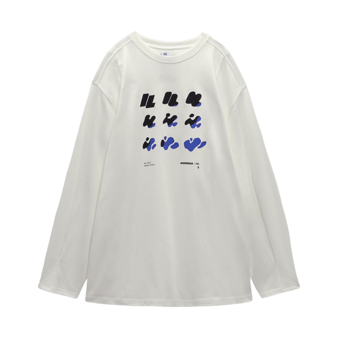 자라 x 아더에러 그래픽 롱 슬리브 티셔츠 스크래치 화이트(Zara x Ader Error Graphic Long Sleeve T-Shirt Scratch White)