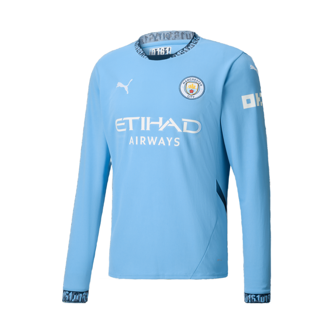 푸마 맨체스터 시티 2024/25 홈 롱슬리브 저지 팀 라이트 블루 (논 마킹 버전)(Puma Manchester City 2024/25 Home LS Jersey Team Light Blue (Non Marking Ver.))