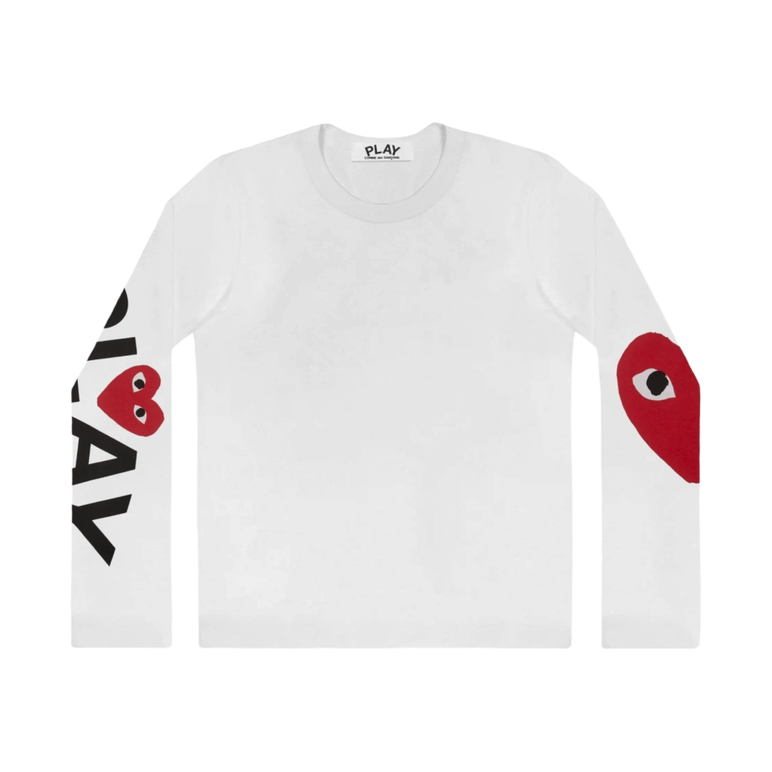 (W) 플레이 꼼데가르송 빅 하트 롱슬리브 티셔츠 화이트((W) Play Comme des Garcons Big Heart LS T-Shirt White)