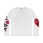 (W) Play Comme des Garcons Big Heart LS T-Shirt White