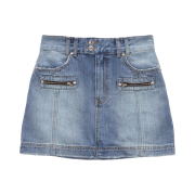(W) Matin Kim Double Zipper Denim Mini Skirt Blue
