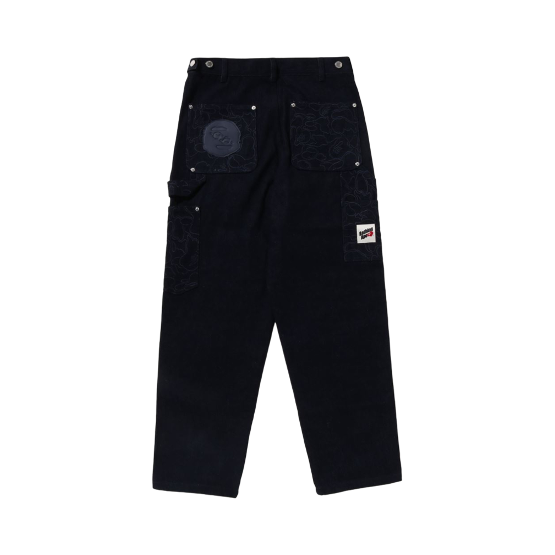 베이프 라인 카모 패치 데님 더블 니 워크 팬츠 네이비 블루(BAPE Line Camo Patch Denim Double Knee Work Pants Navy Blue) - 2