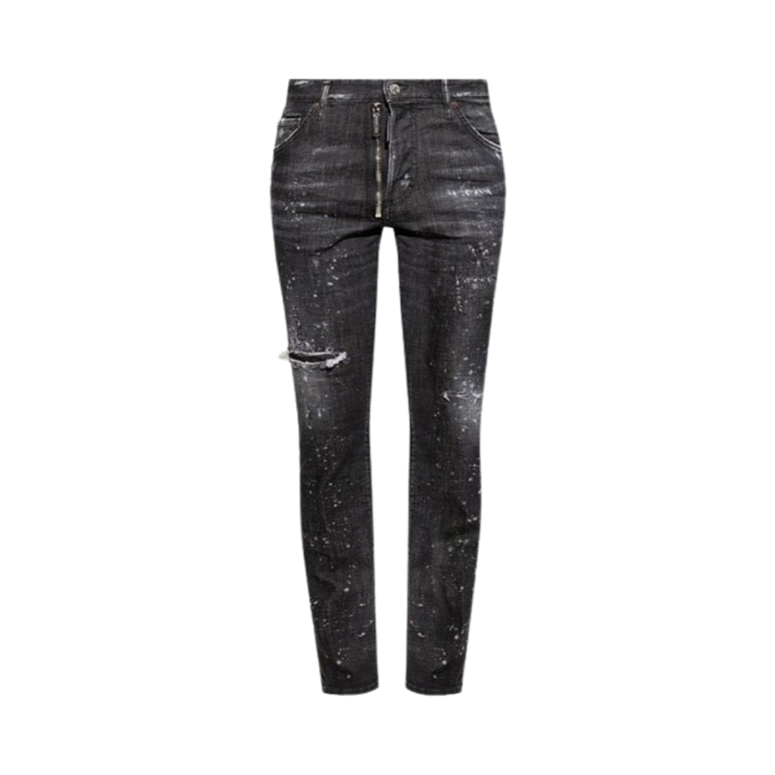 디스퀘어드2 디테일 화이트 페인팅 쿨 가이 진 블랙(Dsquared2 Details White Painting Cool Guy Jeans Black)