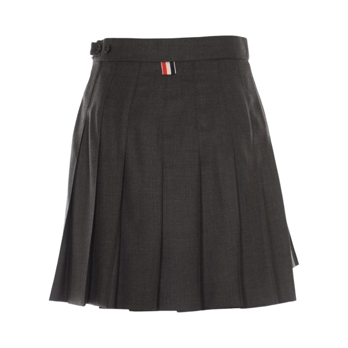 (W) 톰브라운 슈퍼 120수 스쿨 유니폼 드롭백 플리츠 미니 스커트 다크 그레이((W) Thom Browne Super 120S Twill Dropped Back Pleated School Uniform Mini Skirt Dark grey) - 2