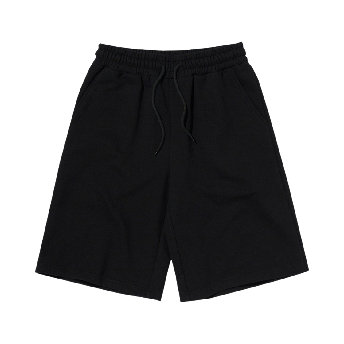 스웨이드 와이드 스웨트 쇼츠 블랙