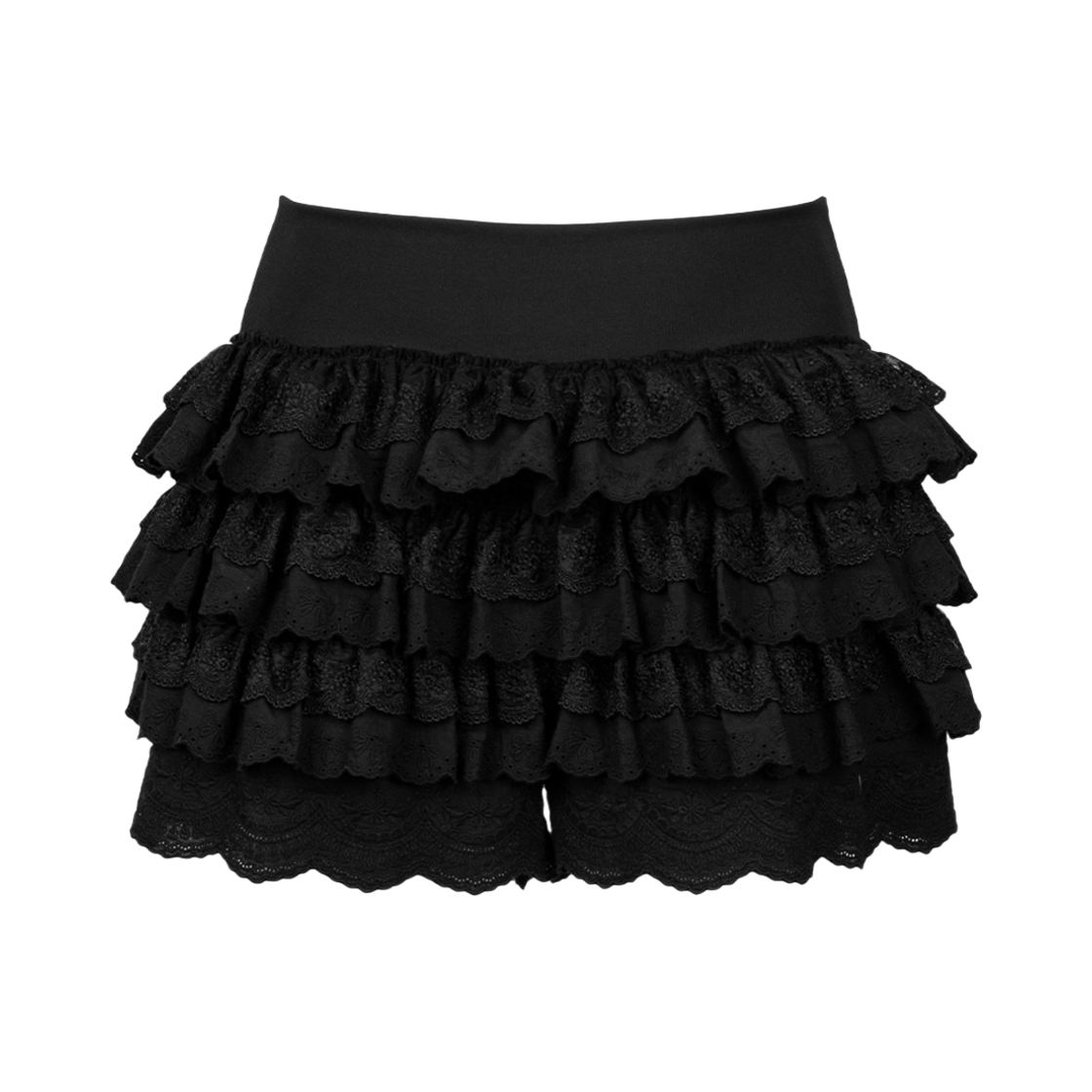 러프넥 레이스 튜튜 팬츠 스커트 블랙(Roughneck Lace Tutu Pants Skirt Black)