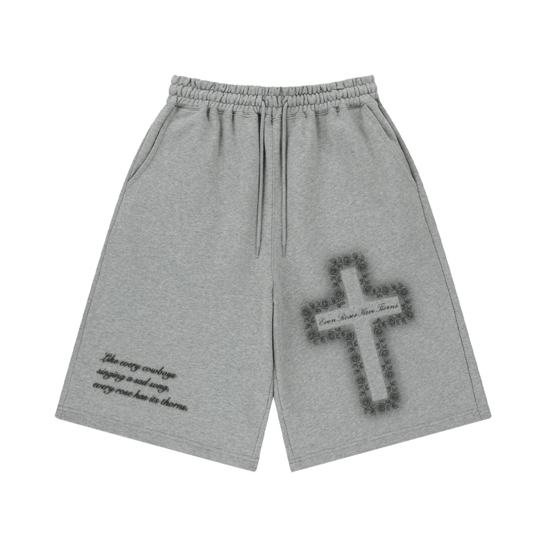 【韓国NIIER NOR ニアノア】N-CROSS HALF PANTS_CAMO 니어 노어 크로스 로즈 하프 팬츠 멜란지 그레이 | NIIER NOR