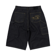 Suade Contour Double Knee Shorts Raw Indigo