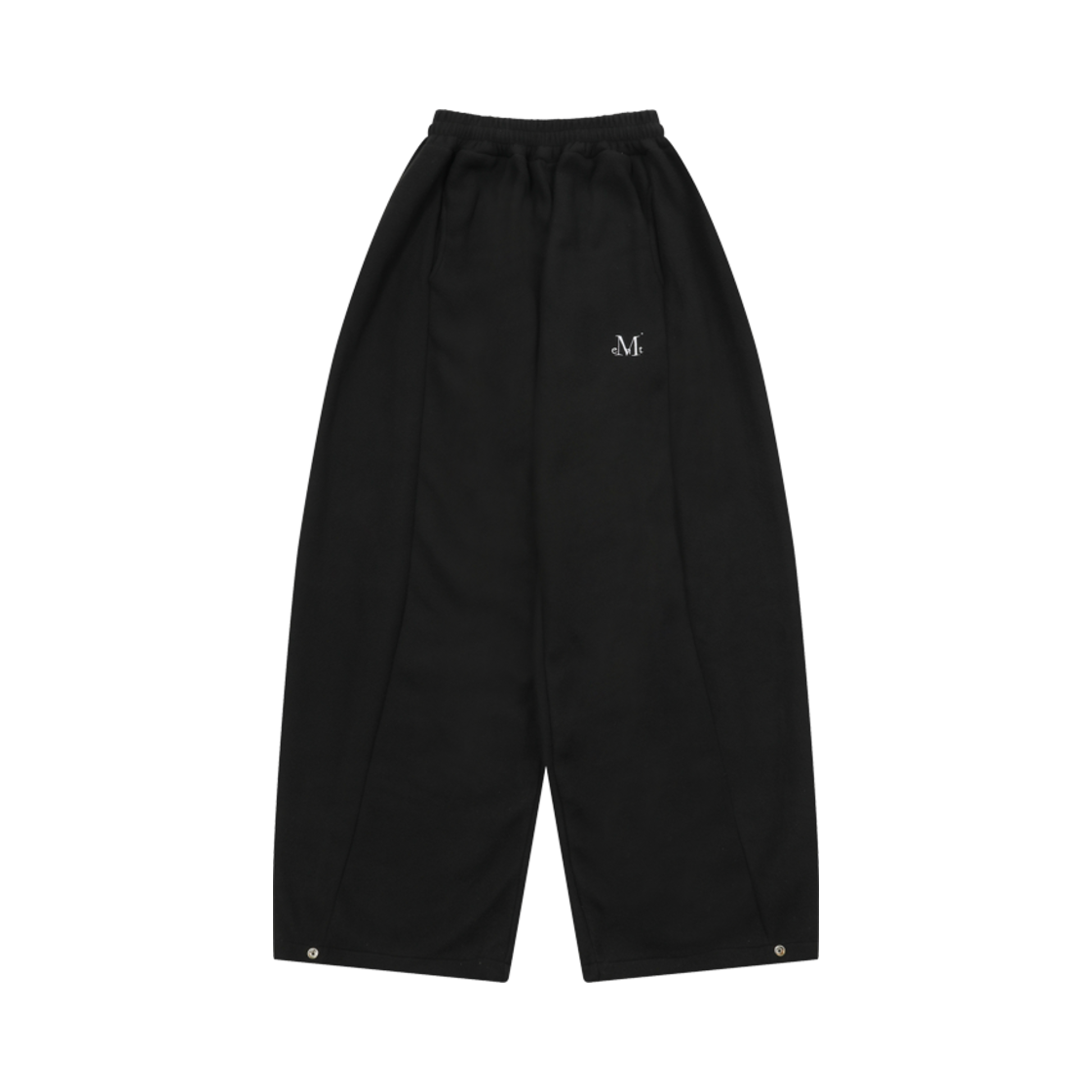 무센트 핀터 와이드 커브드 스냅 플리스 스웻팬츠 블랙(MUCENT Pinter Wide Curved Snap Fleece Sweat Pants Black)