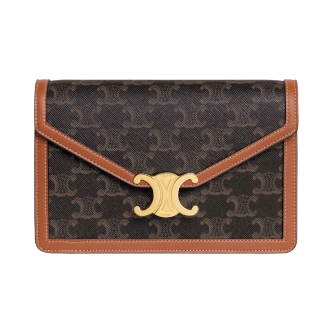 셀린느 월렛 온 체인 마고 트리옹프 캔버스 카프스킨 탄(Celine Wallet On Chain Margo in Triomphe Canvas Calfskin Tan)