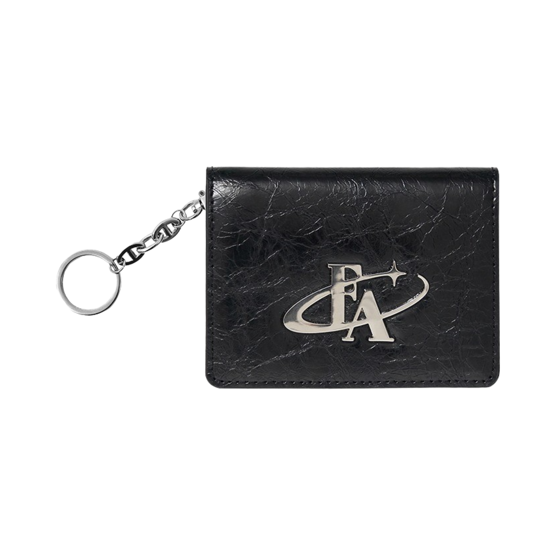 포어필 메탈 로고 플랩 카드 월렛 블랙(For Appeal Metal Logo Flap Card Wallet Black)