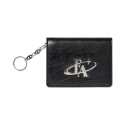 For Appeal Metal Logo Flap Card Wallet Black