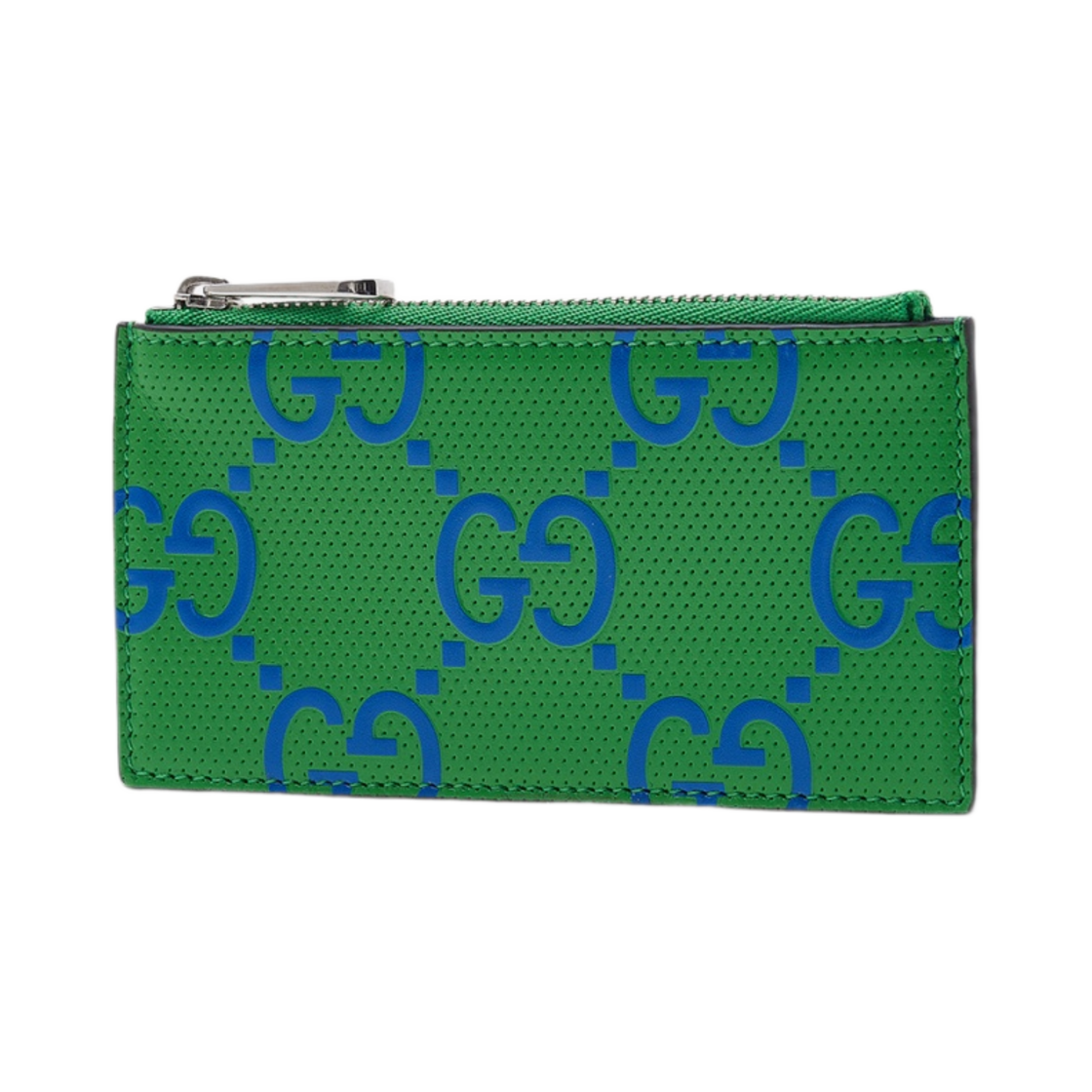 구찌 GG 엠보스 지퍼 카드 케이스 그린 블루(Gucci GG Embossed Zip Card Case Green Blue) - 2