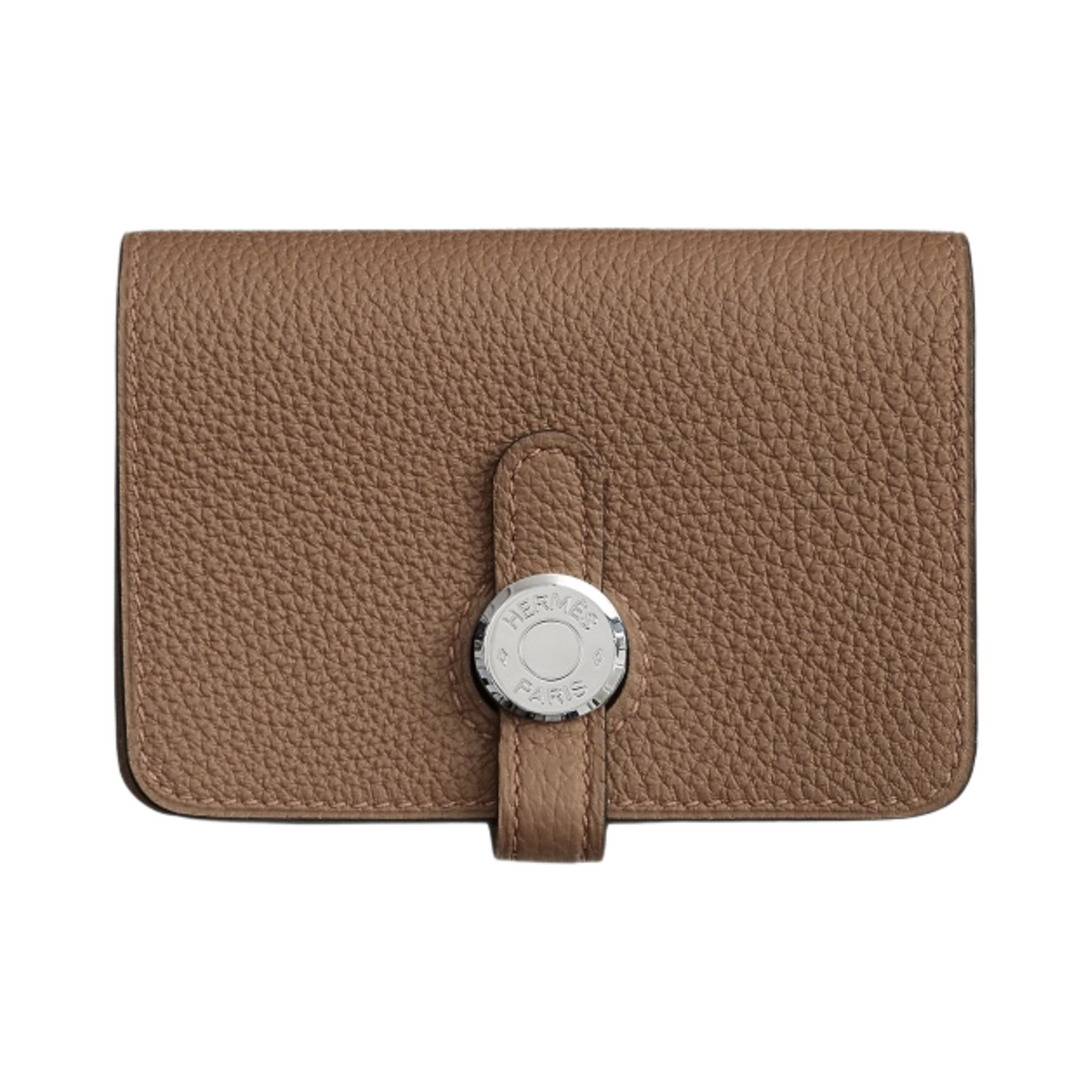 H044083CKD0 Hermes Dogon Card Holder Togo & Palladium Beige De Weimar - 대표 이미지 #1