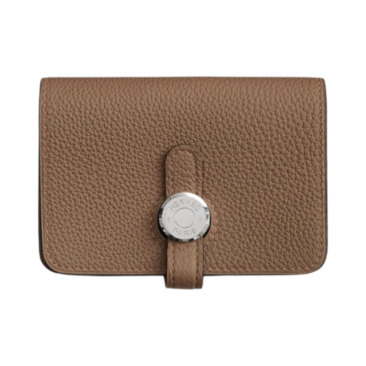 Hermes Dogon Card Holder Togo & Palladium Beige De Weimar