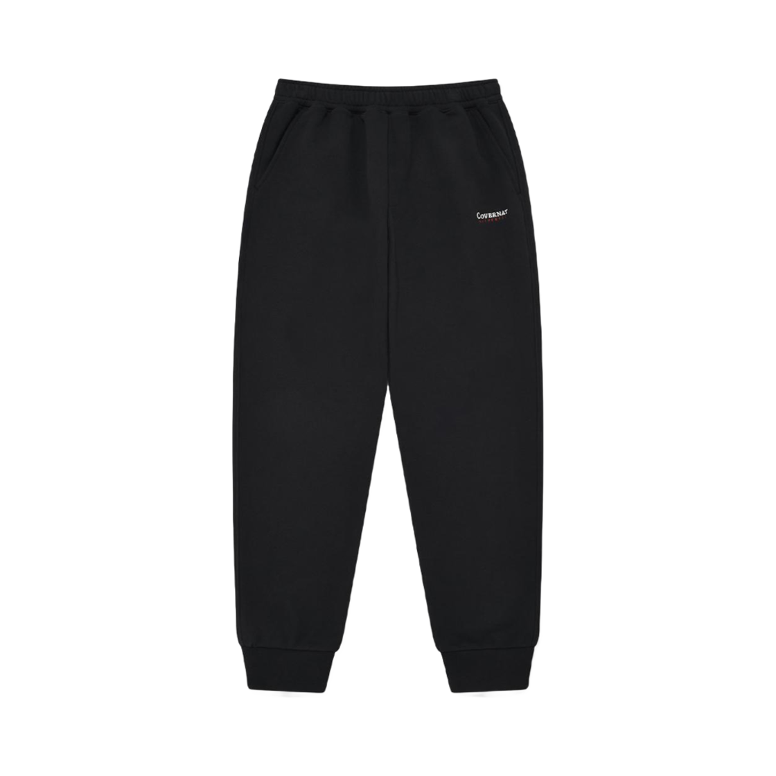 커버낫 어센틱 로고 테이퍼드 스웻 조거 팬츠 블랙(Covernat Authentic Logo Taped Sweat Jogger Pants Black) - 1