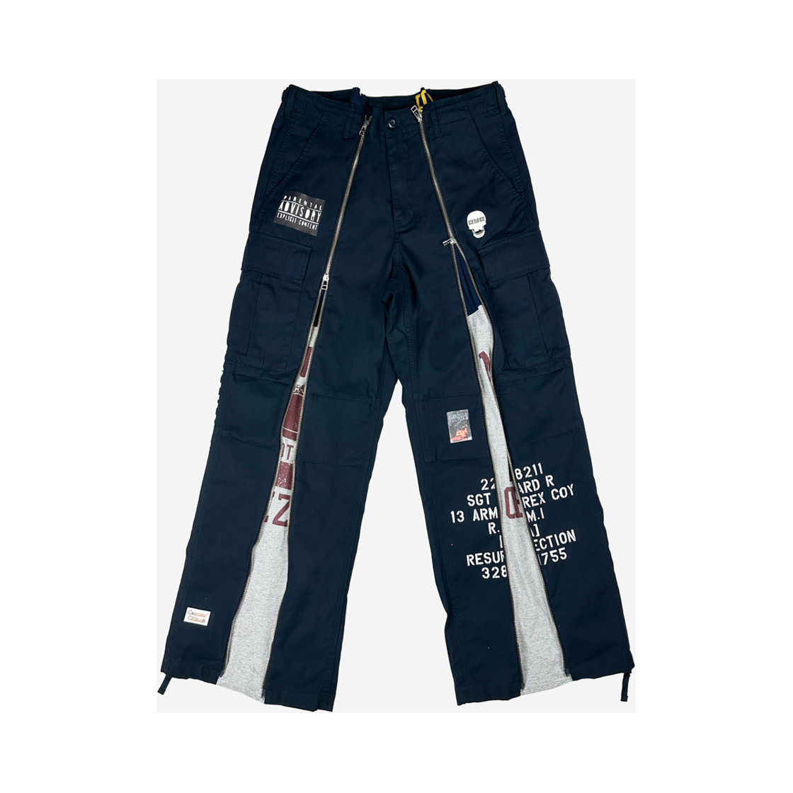 레저렉션13 리사이클 파라슈트 투웨이 집업 팬츠 네이비(Resurrection13 Recycle Parachute 2Way Zip Up Pants Navy)