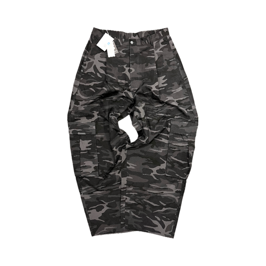 언더마이카 무.53 안티 Fxxking 로고 플레이 빅 카고 립 카모 팬츠 카모 그레이(Undermycar Mu.53 Anti Fxxking Logo Play Big Cargo Rip-Camo Pants Camo Gray)