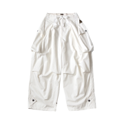 (W) Kapital Combed Gabardine Ao Dai Cargo Pants White