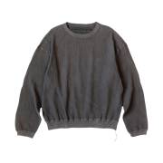 Kapital Eco Waffle Big Crew Sweatshirt Black