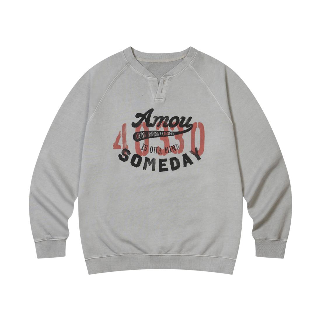 아모우 썸데이 헨리넥 그레이(AMOU Someday Henley Neck Gray)