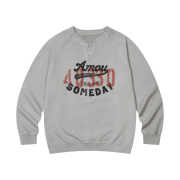 AMOU Someday Henley Neck Gray