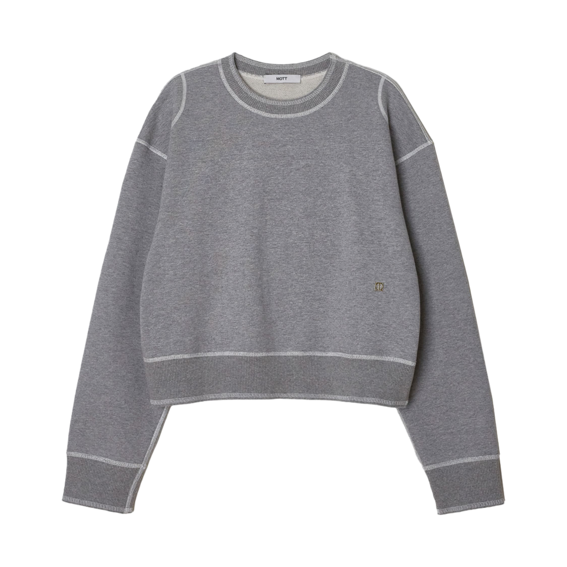 MT 2DF CMT GR F CSM Mott Crop Stitch Sweatshirt Gray