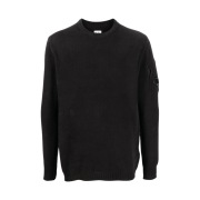 C.P. Company Chenille Cotton Plain Jumper Black - 22FW