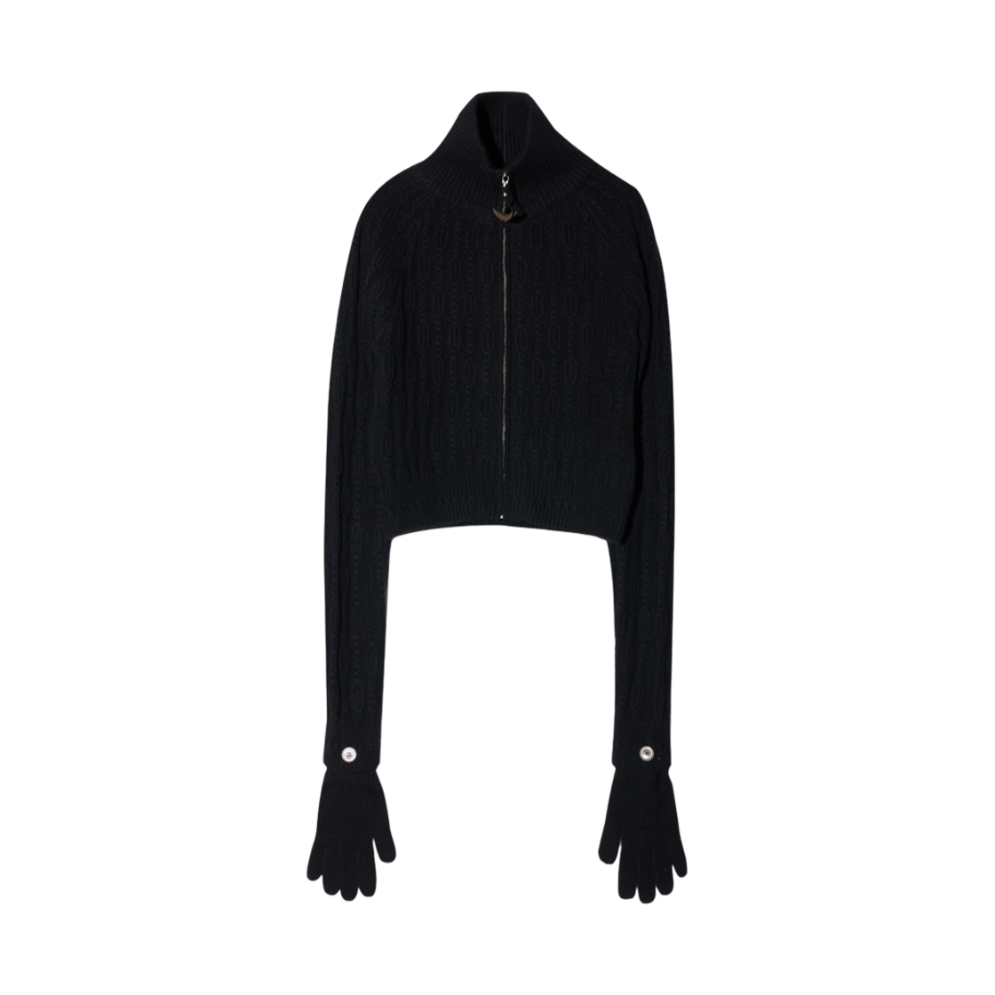 - (W) Hyein Seo Cropped Knit Sweater w/ Gloves Black