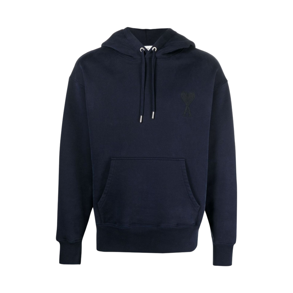 A21HJ058-747-410 AMI de Coeur Tone-On-Tone Hoodie Navy