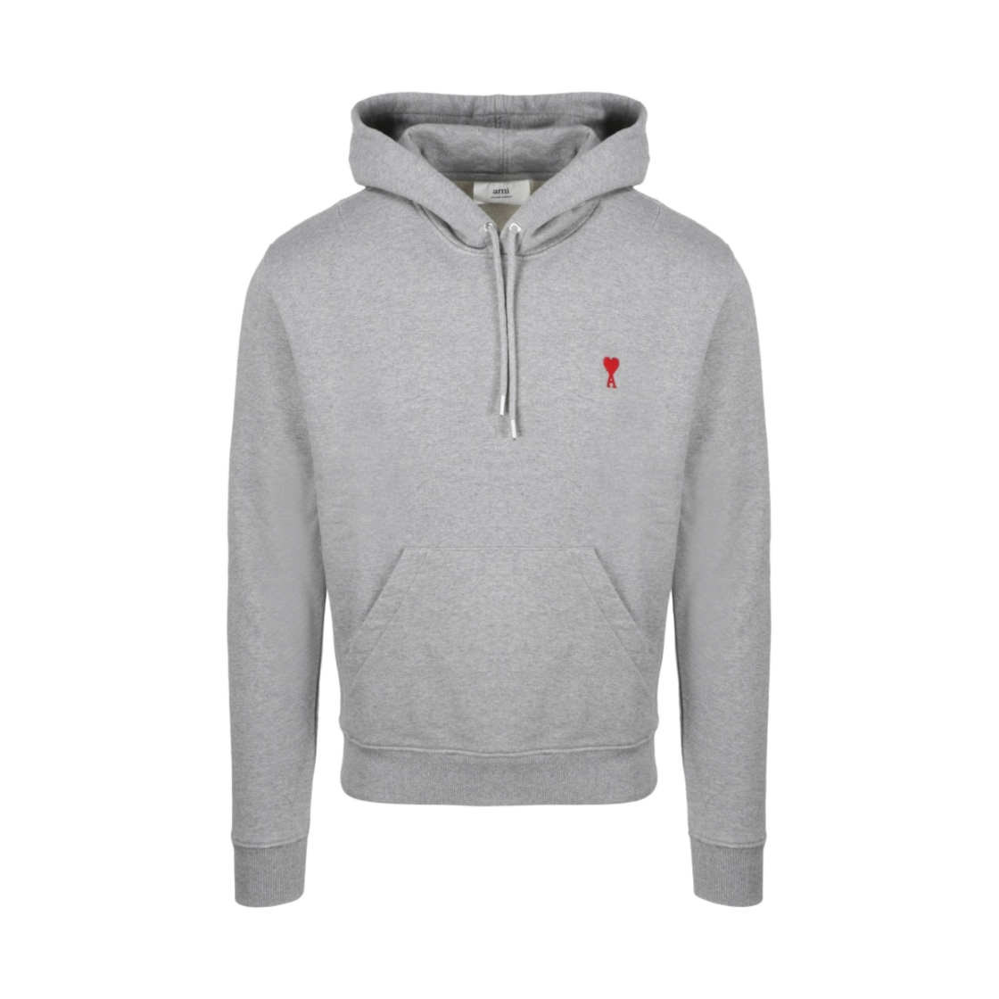 아미 스몰 하트 로고 후드 헤더 그레이 - 21SS