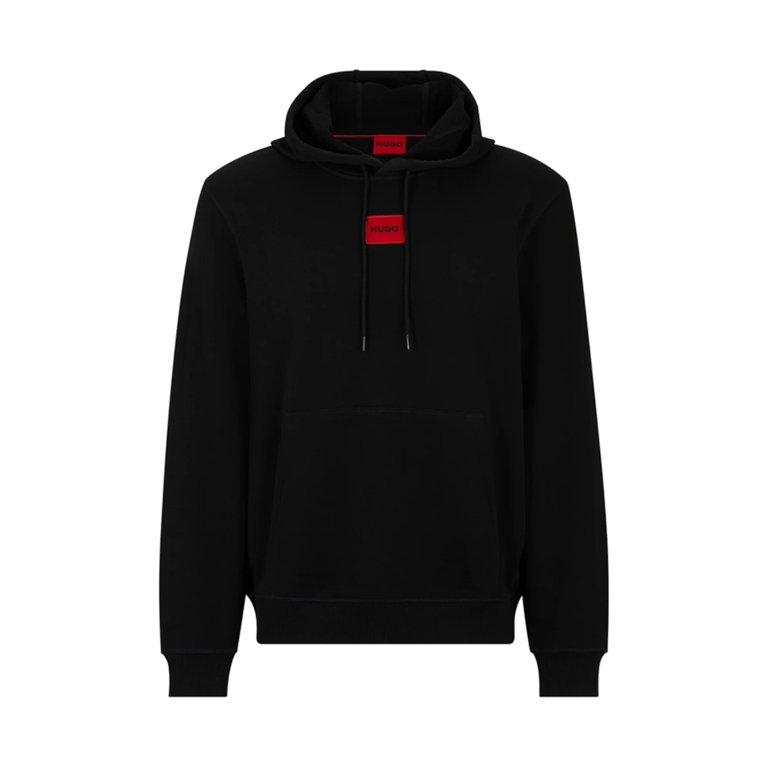 휴고 보스 로고 라벨 코튼 테리 후드 블랙(Hugo Boss Cotton Terry Hoodie with Logo Label Black) - 1