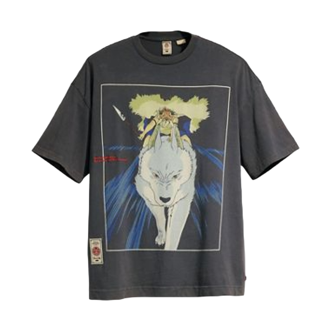 리바이스 x 모노노케 히메 산 & 울프 티셔츠 블랙(Levi's x Princess Mononoke San & Wolf T-Shirt Black)