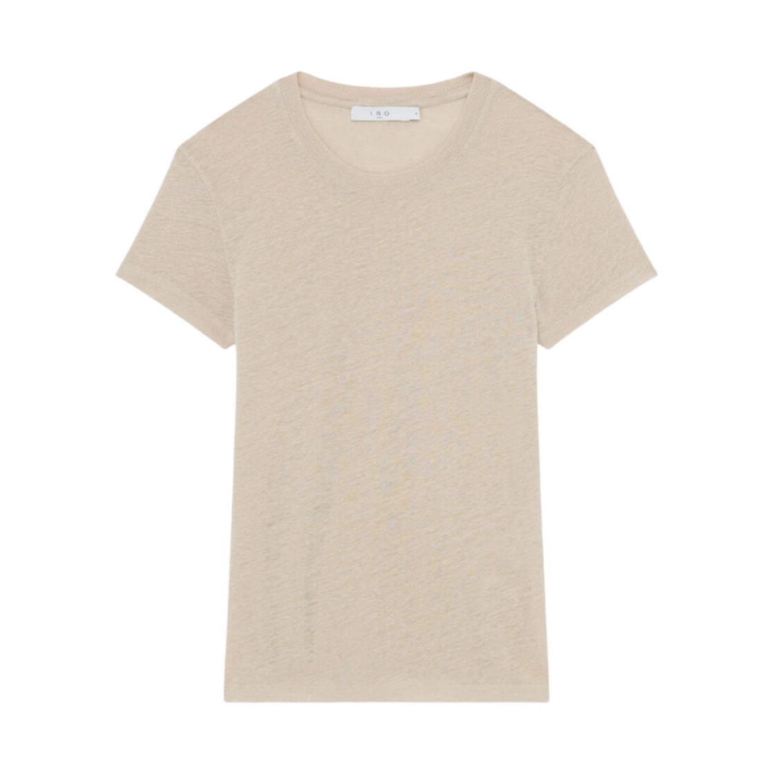 (W) 이로 써드 라운드넥 린넨 티셔츠 라이트 베이지((W) Iro Third Round-Neck Linen T-Shirt Light Beige)