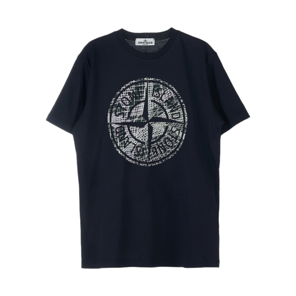 781621072-V0020 (Kids) Stone Island 21072 'Camo One' Print T-Shirt Navy Blue - 23SS