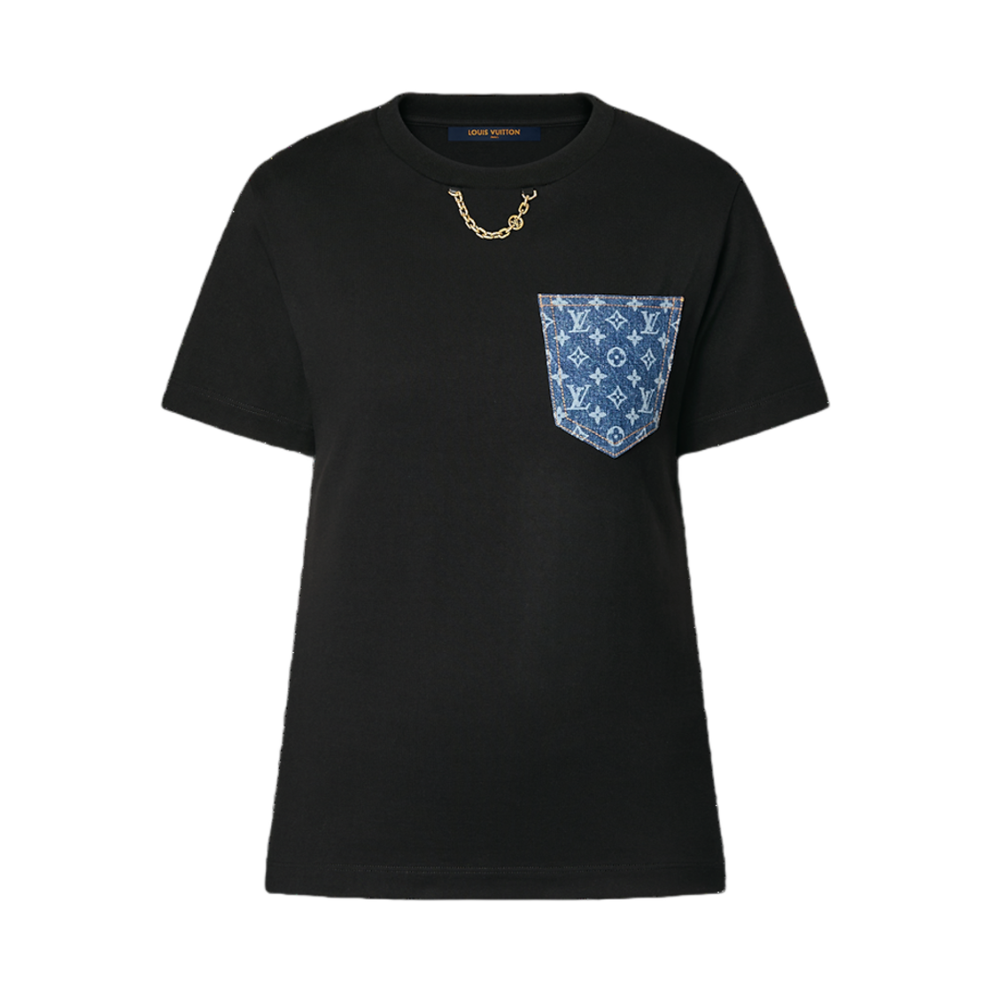 (W) 루이비통 모노그램 포켓 티셔츠 블랙((W) Louis Vuitton Monogram Pocket T-Shirt Black) - 1