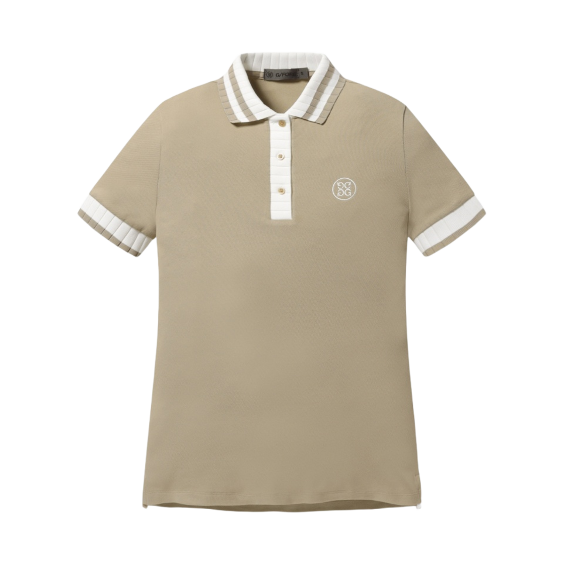 (W) 지포어 투톤 칼라 피케 폴로 티셔츠 베이지((W) G/Fore Two Tone Collar Pique Polo T-Shirt Beige) - 1