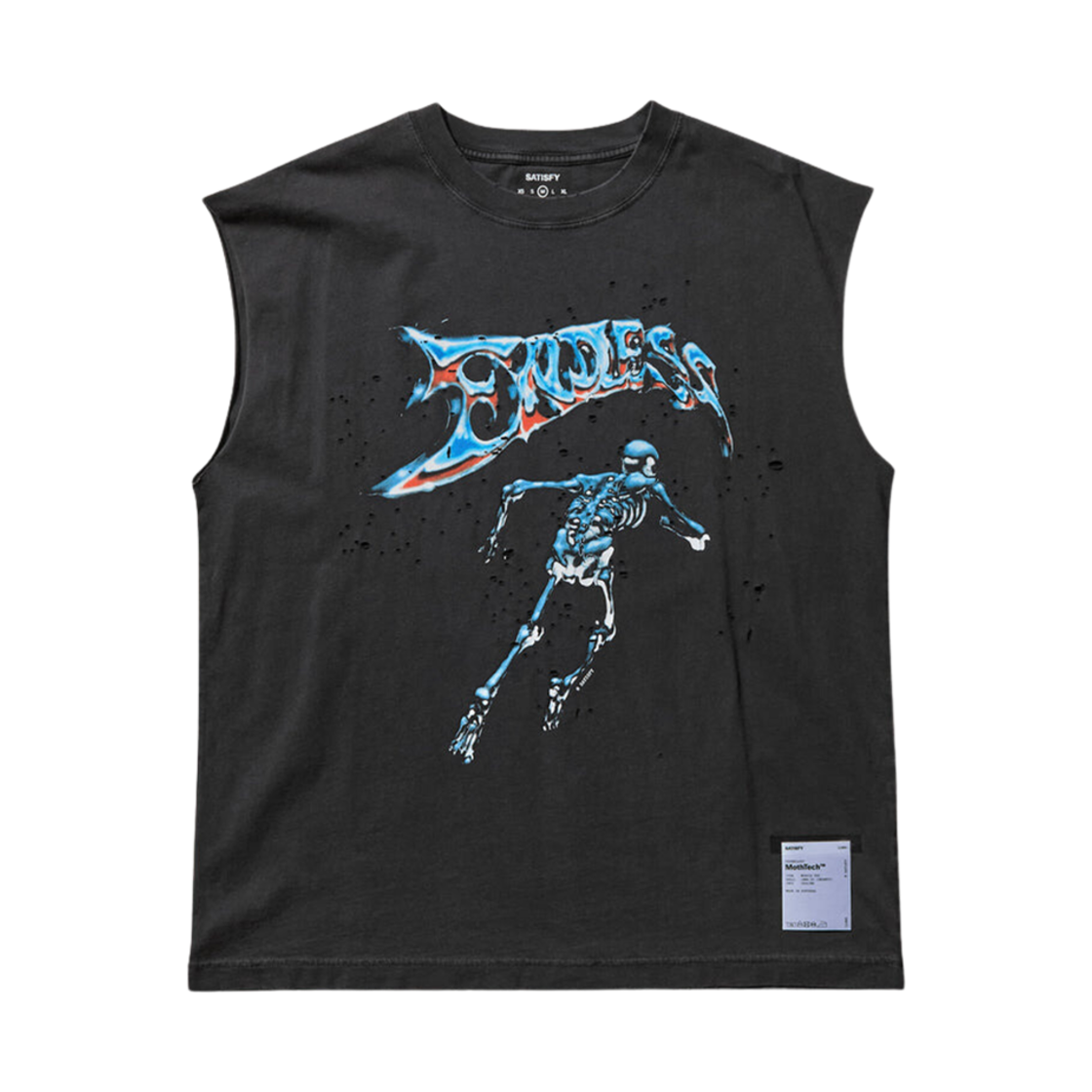새티스파이 모스테크 머슬 티셔츠 에이즈드 블랙(Satisfy Mothtech Muscle T-Shirt Aged Black)