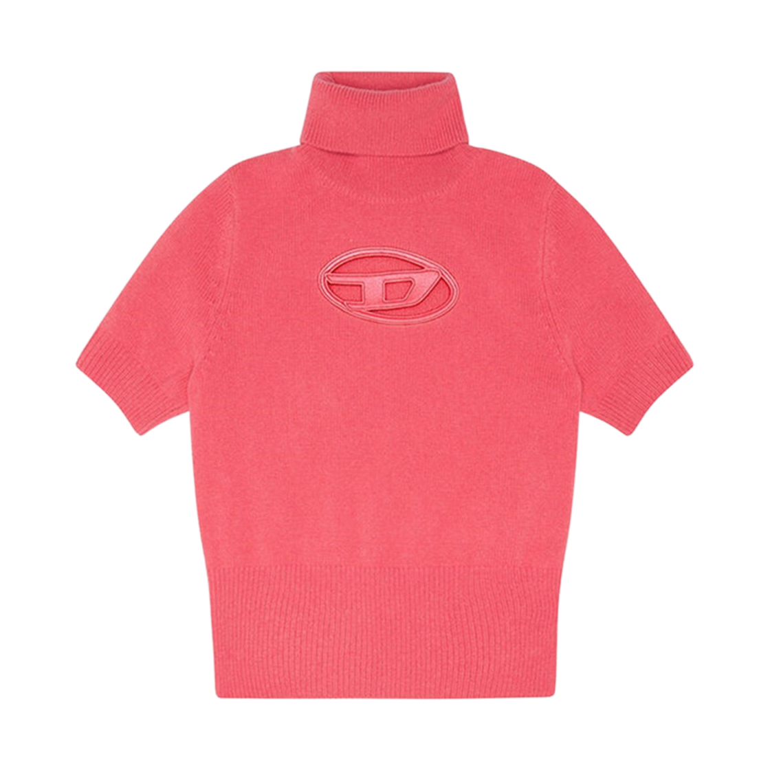 A067130KCAE-3CX (W) Diesel M-Argaret Jumper Cut-Out Logo Short Sleeve Pink
