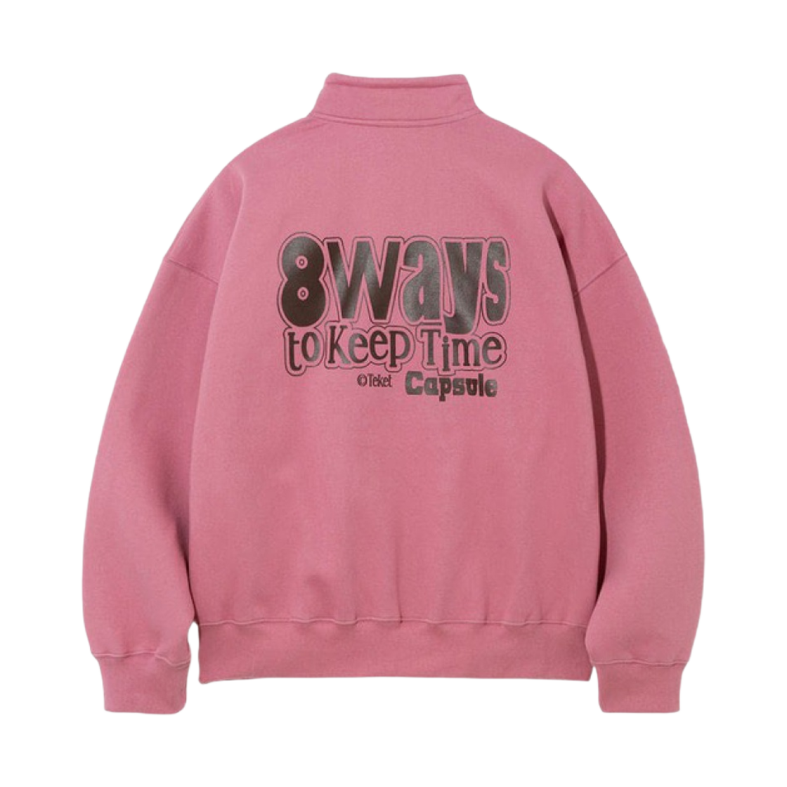 - Teket 8Ways Half Zip-Up Sweatshirt Pink