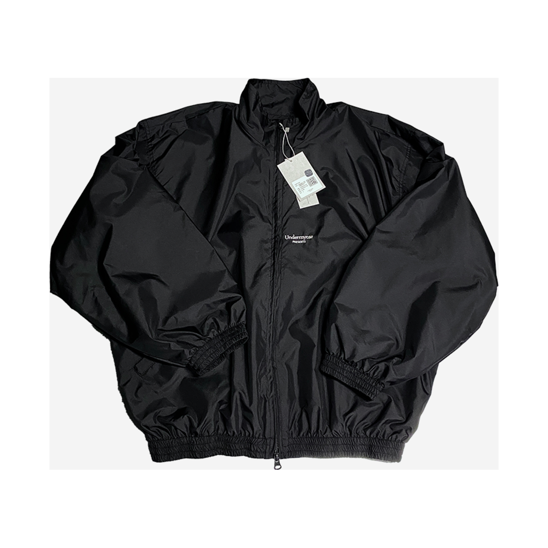 UMCM24BK Undermycar Mu.24 Anti Fxxking Logo Play Crop Zip-up Jacket Black - 대표 이미지 #1