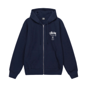 Stussy World Tour Zip Hoodie Navy 2022