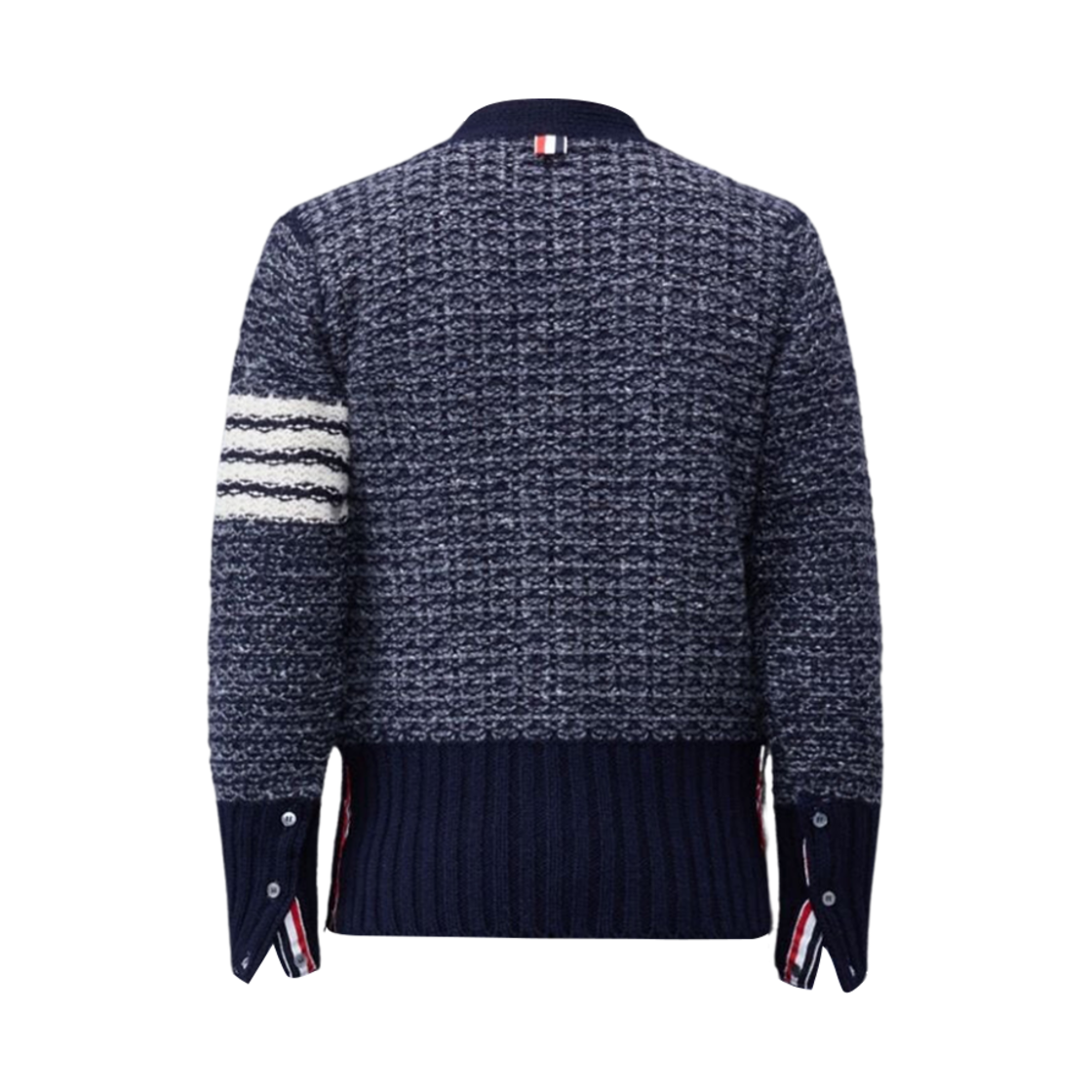 톰브라운 모헤어 트위드 사선 클래식 브이넥 가디건 블루(Thom Browne Mohair Tweed 4-Bar Classic V-Neck Cardigan Blue) - 2