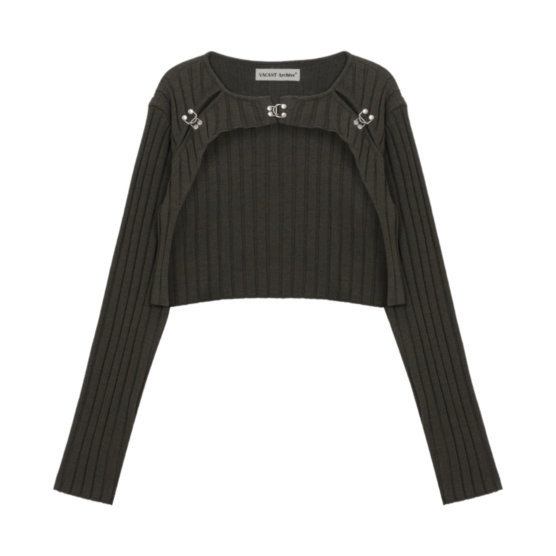 베이컨트 아카이브 우먼 트루드 후크드 볼레로 가디건 카키