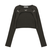 Vacant Archive Women Trued Hooked Bolero Cardigan Khaki