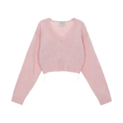 (W) Matin Kim Matin Stitch Point Crop Cardigan Light Pink