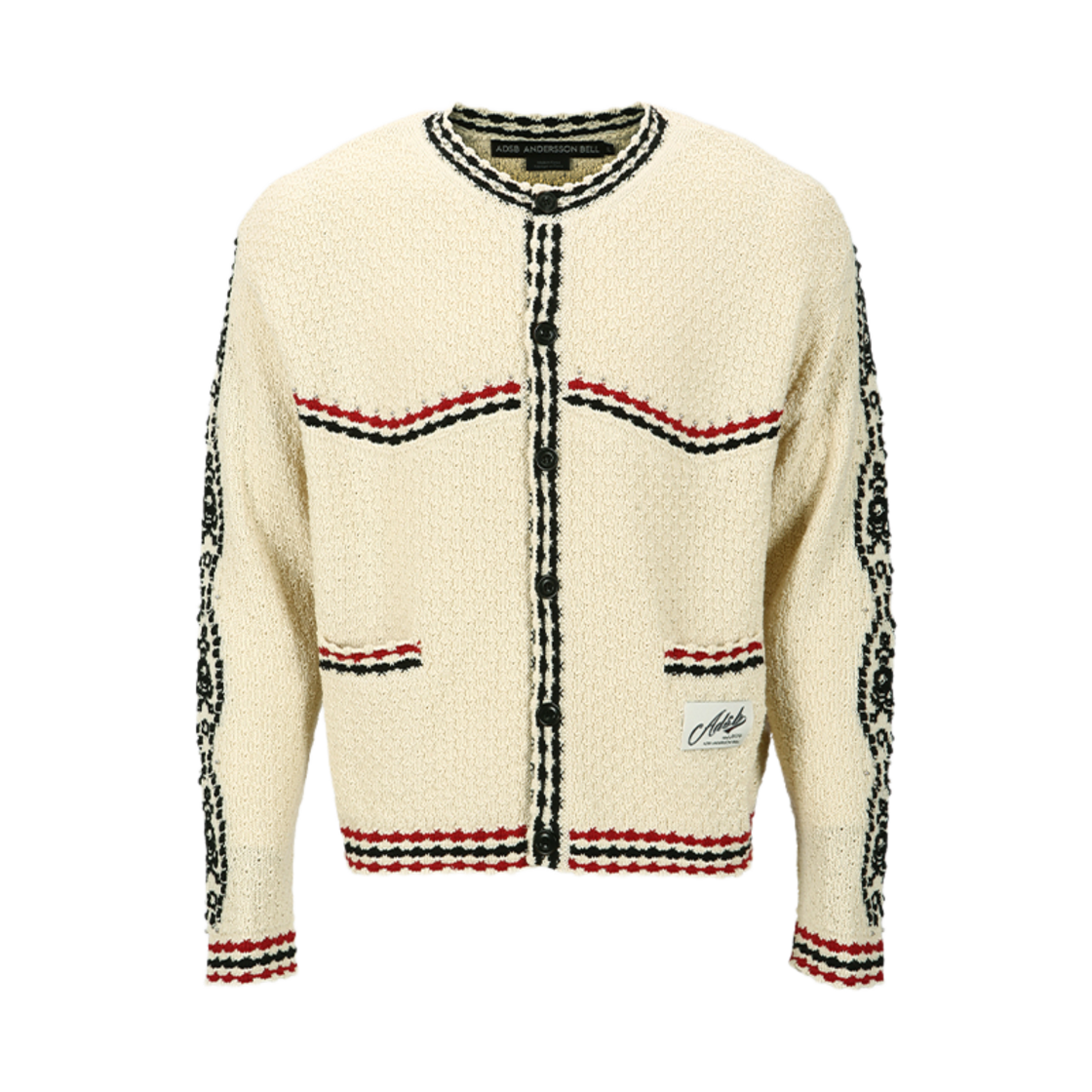 atb1244m(ECRU) ADSB Andersson Bell Fantasia Round-Neck Cardigan Ecru