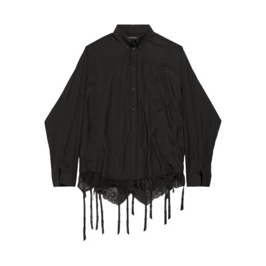 (W) Balenciaga Lingerie Shirt Black